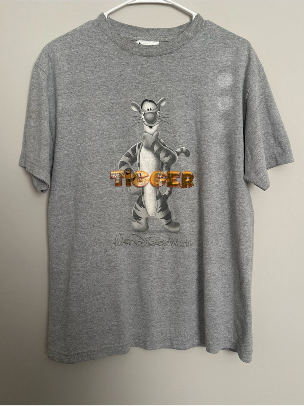 Disney Tigger Short Sleeve Tee - Heather Gray with Orange Lettering